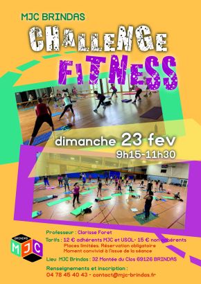 Challenge Fitness ouvert à tous ! en partenariat avec la MJC de Brindas